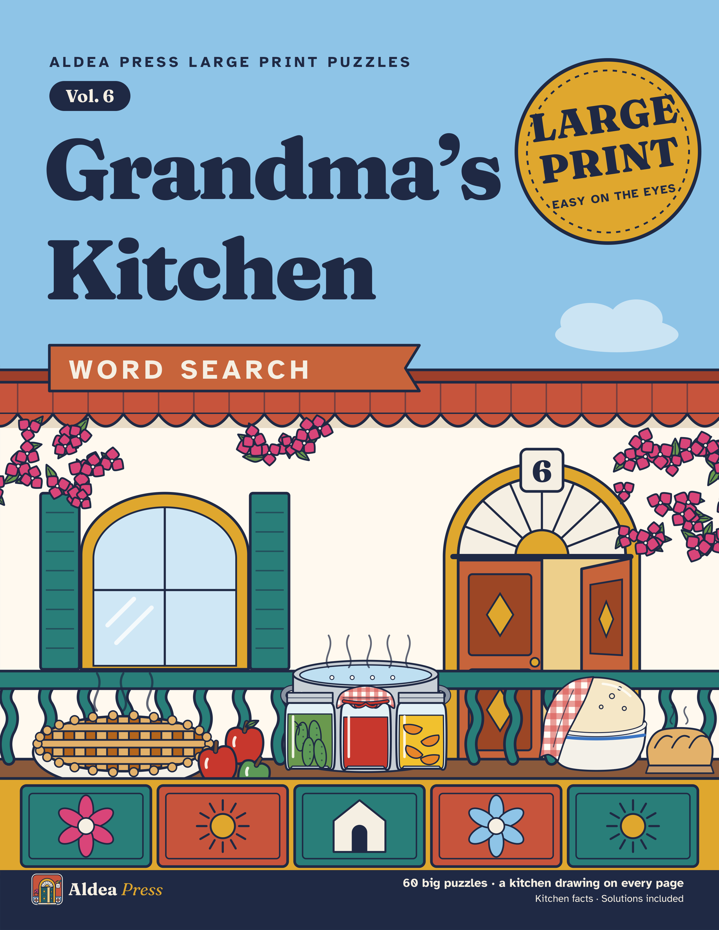 Front cover of Grandma's Kitchen: Large Print Word Search, Aldea Press Large Print Puzzles Vol. 6